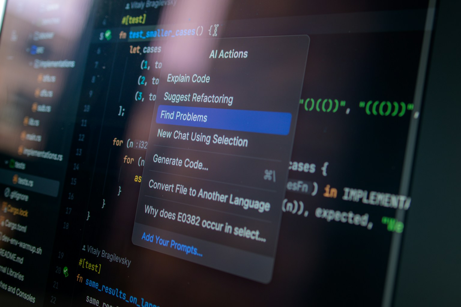 A detailed screenshot showing various feature sets of both tools. On the left, Cline's VS Code sidebar with configuration options for API keys, model selection, and custom tool definitions (like a browser or database tool). On the right, Cursor's settings panel showing options for AI features, hotkeys, and model tiers, indicating a more constrained set of choices.