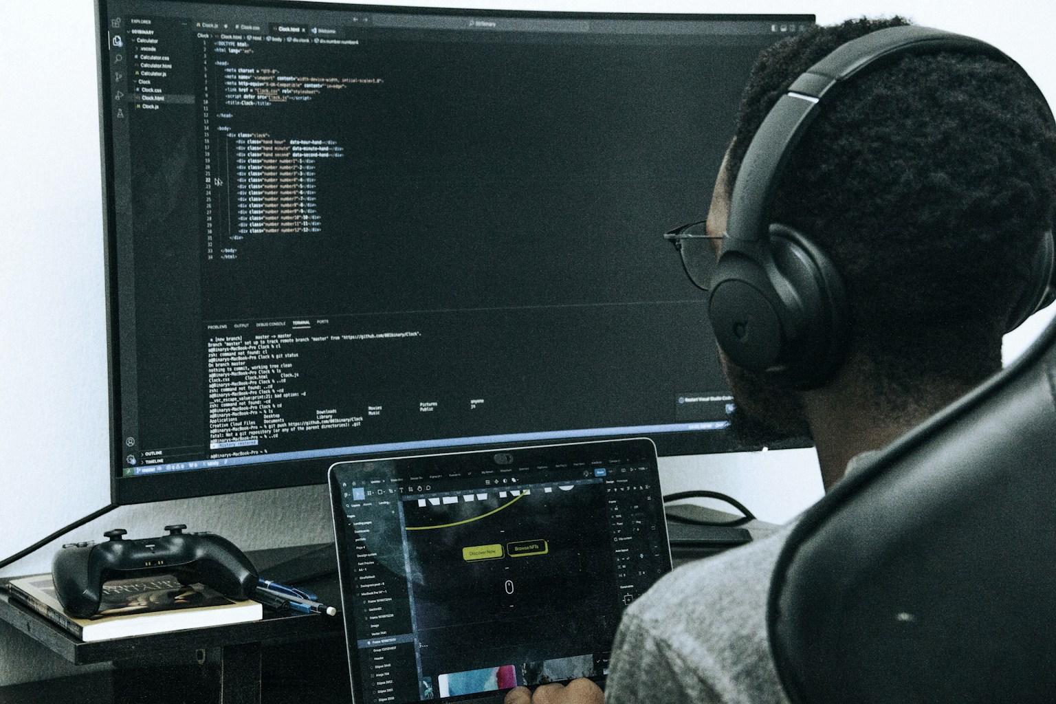 A split screen showing two IDEs. On the left, a VS Code instance with the Cline chat panel open, displaying a multi-turn conversation with an AI agent about code changes, with explicit diffs shown. On the right, the Cursor IDE, showing inline code suggestions appearing as grey text, ready to be accepted with Tab, alongside a more integrated chat interface.