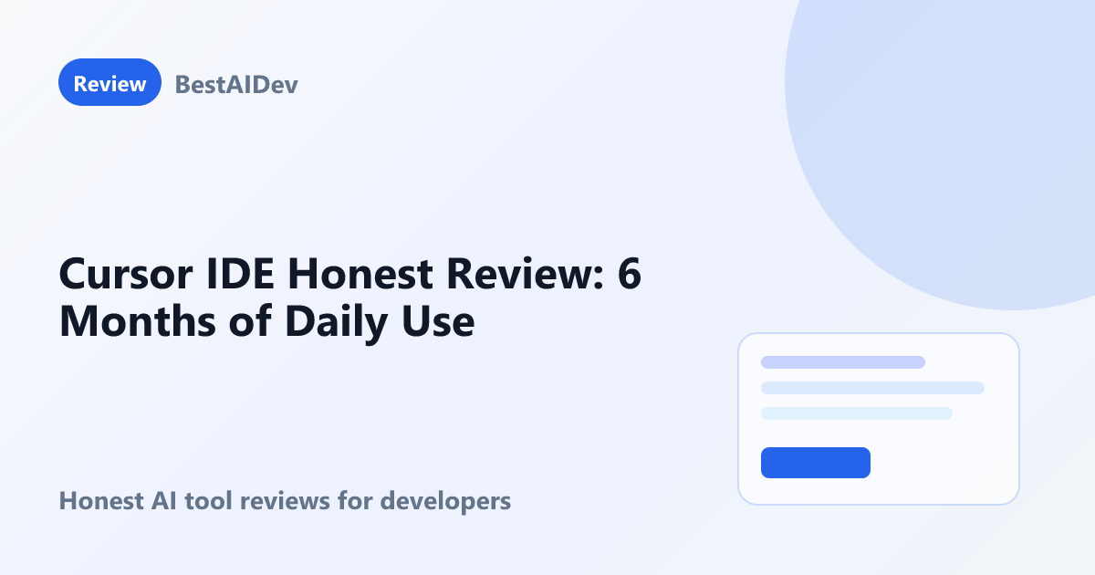 Cursor IDE Honest Review: 6 Months of Daily Use